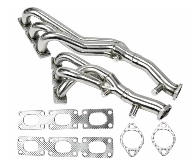 Gtdtixc Auto Endrohre Für E46 323i 328i E39 Z3 2.5L/2.8L/3.0L Edelstahl Abgaskrümmer Header Für Edelstahl Krümmer Header Auto Doppelendrohr von Gtdtixc