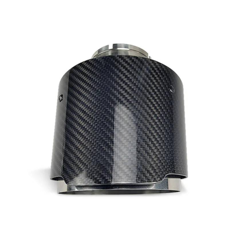 Gtdtixc Auto Endrohre Für Glossy Twill Carbon Fiber Auto Auspuffblende Silber Beschichtet Edelstahl Schalldämpfer Spitze Endrohr Auto Doppelendrohr(IN 70MM Out 127MM) von Gtdtixc