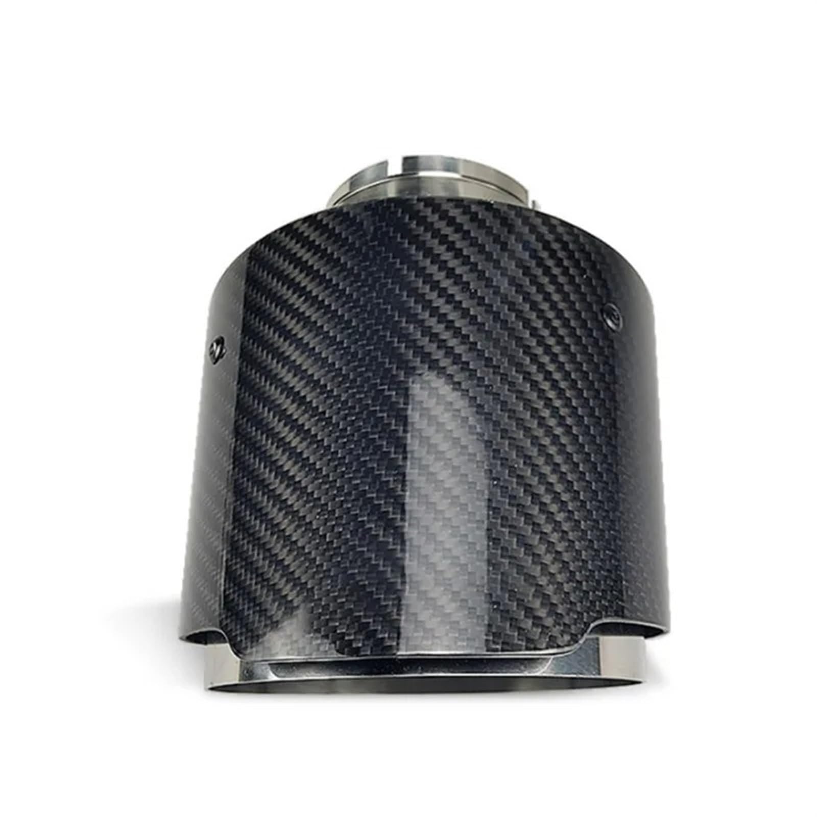Gtdtixc Auto Endrohre Für Glossy Twill Carbon Fiber Auto Auspuffblende Silber Beschichtet Edelstahl Schalldämpfer Spitze Endrohr Auto Doppelendrohr(IN 73MM Out 127MM) von Gtdtixc