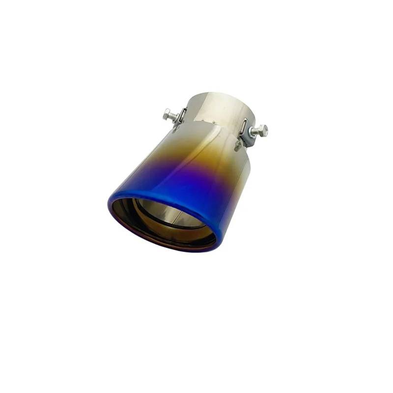 Gtdtixc Auto Endrohre Universal Auto Auspuff Schalldämpfer Spitze Auto Modifiziert Schwanz Hinten Runden Auspuffrohr Auto Doppelendrohr(A14 Roasted Blue) von Gtdtixc