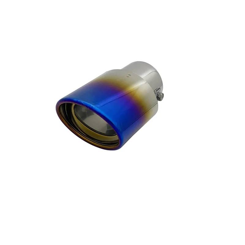 Gtdtixc Auto Endrohre Universal Auto Auspuff Schalldämpfer Spitze Auto Modifiziert Schwanz Hinten Runden Auspuffrohr Auto Doppelendrohr(A153 Roasted Blue) von Gtdtixc