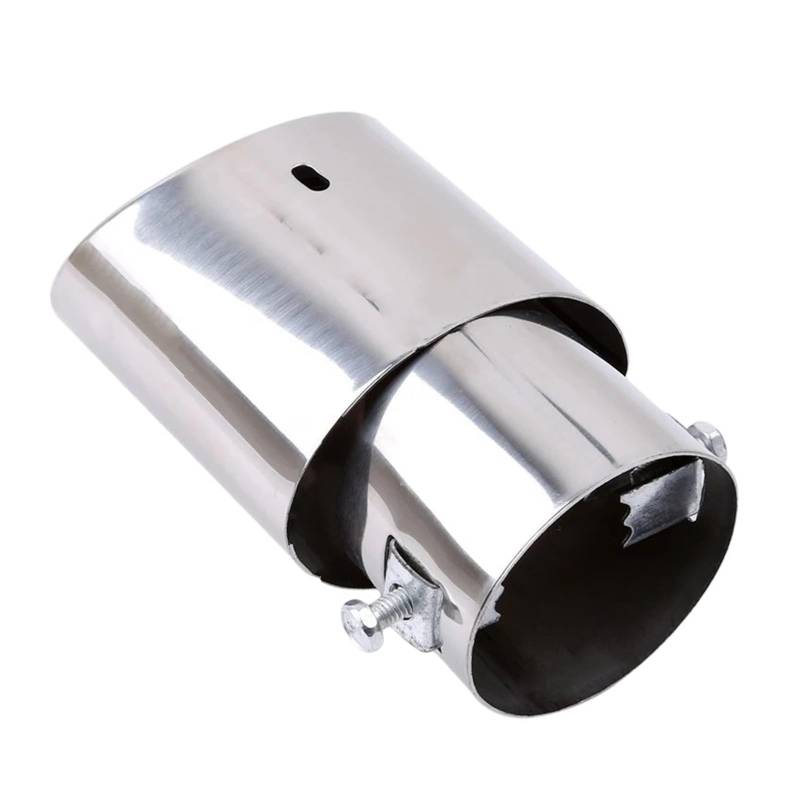 Gtdtixc Auto Endrohre Universal Auto Hinten Runde Auspuffrohr Schwanz Schalldämpfer Spitze Automobil Schalldämpfer Spitze Auto Zubehör Auto Doppelendrohr(Straight) von Gtdtixc
