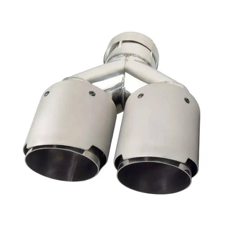 Gtdtixc Auto Endrohre Universal Auto Modify Glänzend Schalldämpfer Spitze Y Form Doppel Ausgang Auspuffrohr Düse Zwei-Tier Edelstahl Endrohr Auto Doppelendrohr(Right In60-Out89) von Gtdtixc