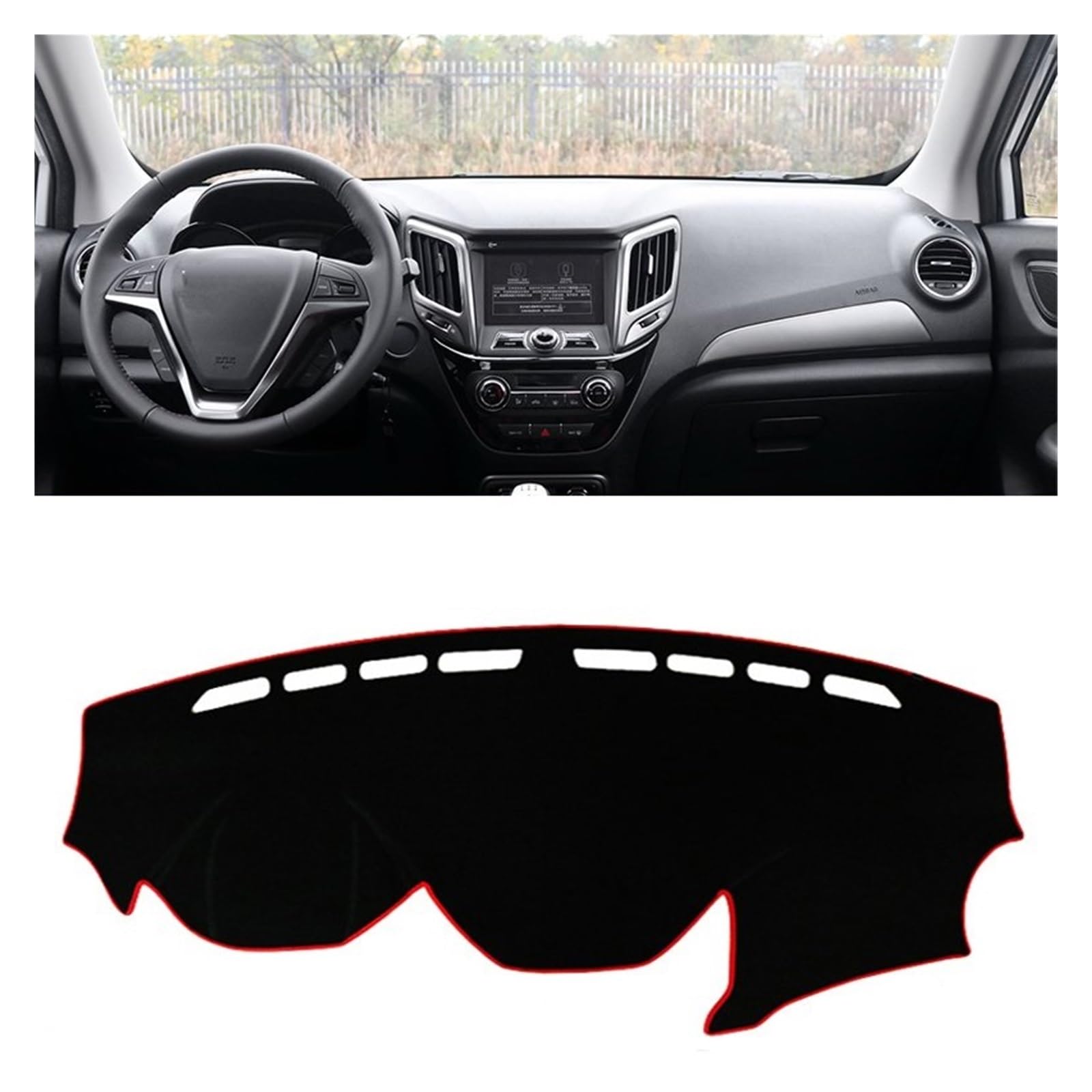 Gtdtixc Auto Interieur Zubehör Für Changan CS15 2016 2017 2018 2019 2020 2021 2022 2023 Auto Dashboard Abdeckung Matte Dashboard Sonnenschutz Teppich Interieurleisten Zubehör(A 2016-2018 Red) von Gtdtixc