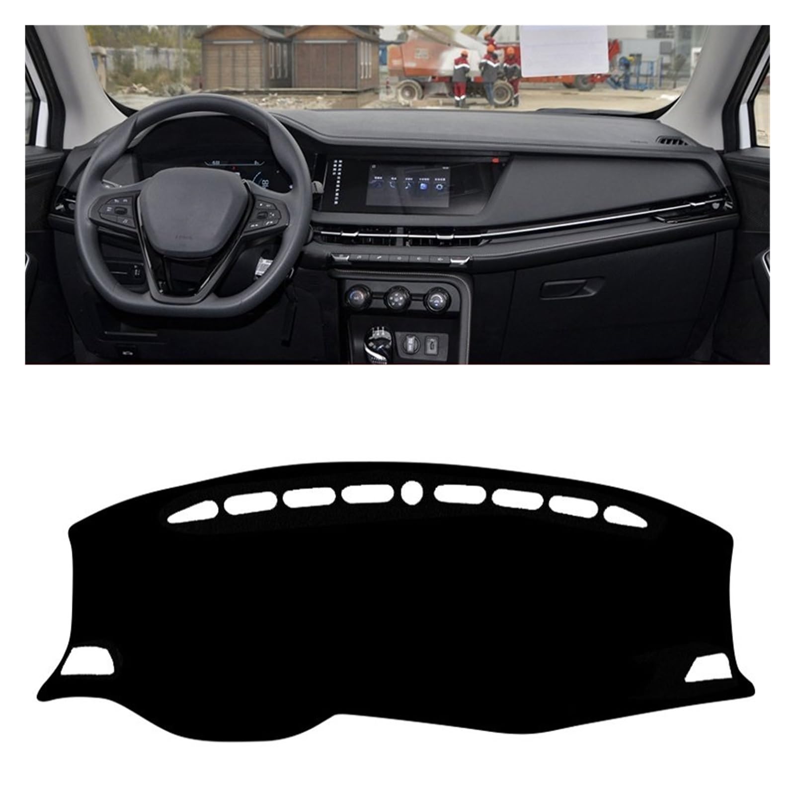 Gtdtixc Auto Interieur Zubehör Für Changan CS15 2016 2017 2018 2019 2020 2021 2022 2023 Auto Dashboard Abdeckung Matte Dashboard Sonnenschutz Teppich Interieurleisten Zubehör(A 2019-2023 Black) von Gtdtixc