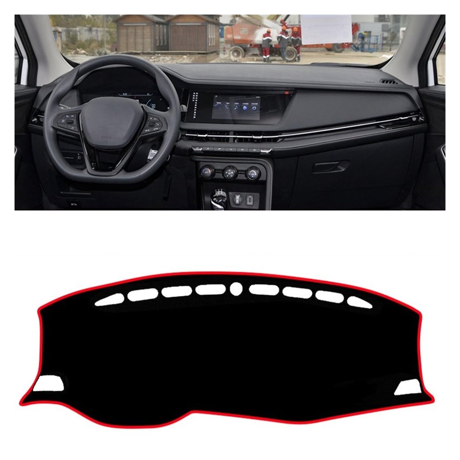 Gtdtixc Auto Interieur Zubehör Für Changan CS15 2016 2017 2018 2019 2020 2021 2022 2023 Auto Dashboard Abdeckung Matte Dashboard Sonnenschutz Teppich Interieurleisten Zubehör(A 2019-2023 Red) von Gtdtixc