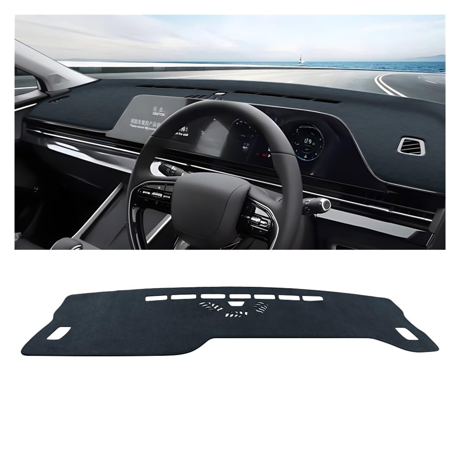 Gtdtixc Auto Interieur Zubehör Für Chery Für Omoda Für C5 2022 2023 2024 Auto-Armaturenbrett-Abdeckung Armaturenbrett-Matte Sonnenschutz rutschfeste Unterlage Interieurleisten Zubehör(RHD Black) von Gtdtixc