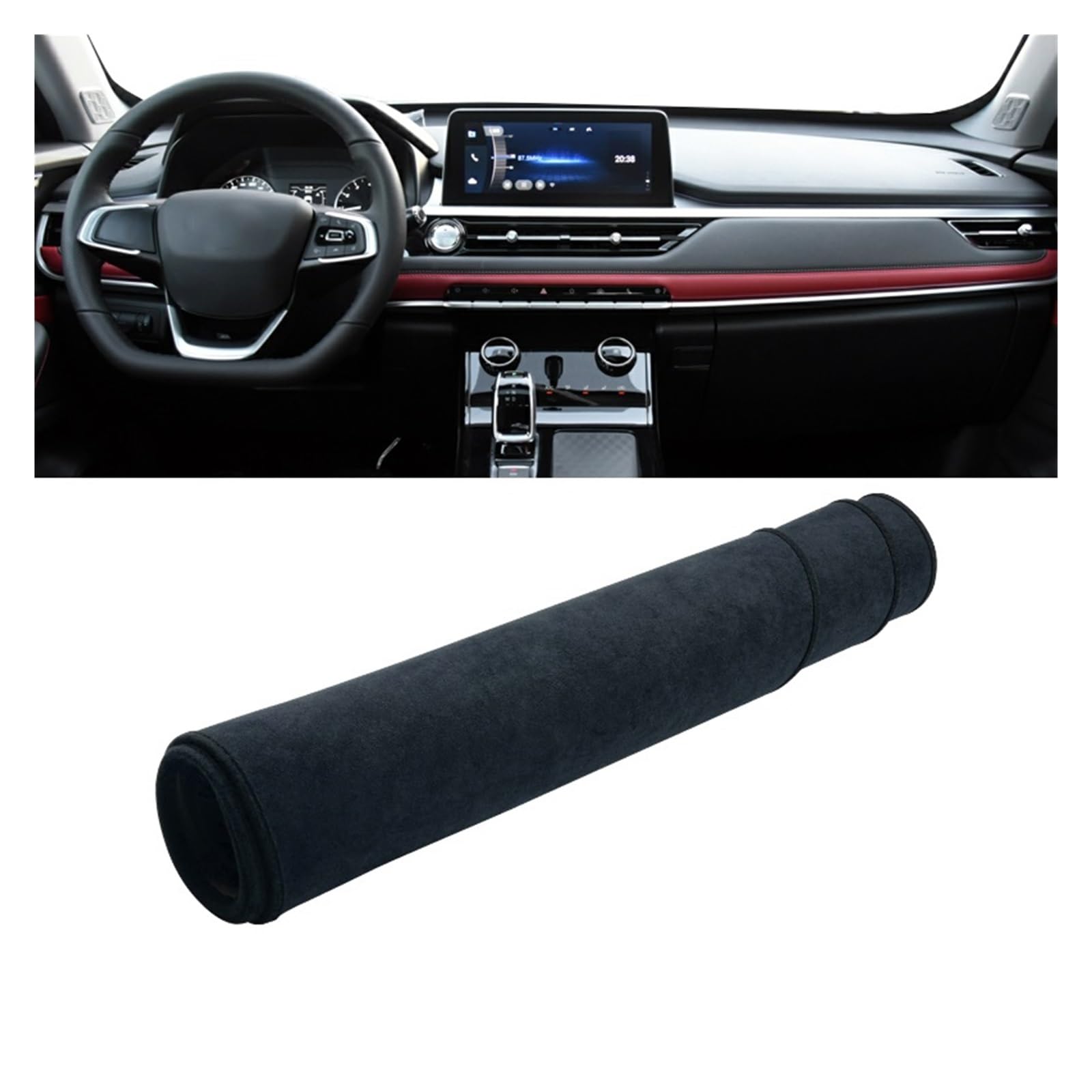Gtdtixc Auto Interieur Zubehör Für Chery Für Tiggo 7 Pro 2020 2021 2022 2023 Auto-Armaturenbrett-Abdeckung Dashmatte Sonnenschutz rutschfeste Unterlage Interieurleisten Zubehör(B Black) von Gtdtixc