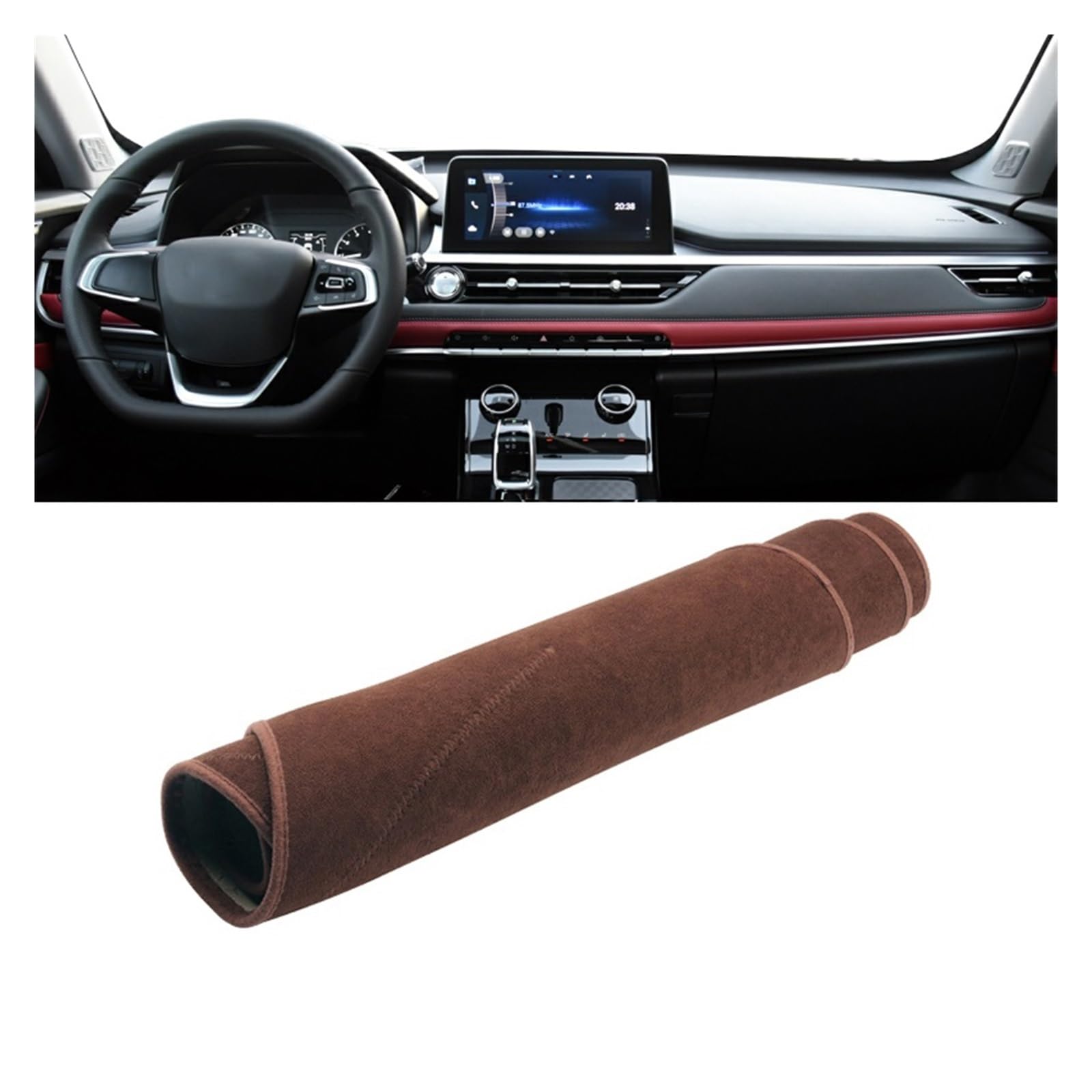 Gtdtixc Auto Interieur Zubehör Für Chery Für Tiggo 7 Pro 2020 2021 2022 2023 Auto-Armaturenbrett-Abdeckung Dashmatte Sonnenschutz rutschfeste Unterlage Interieurleisten Zubehör(B Brown) von Gtdtixc