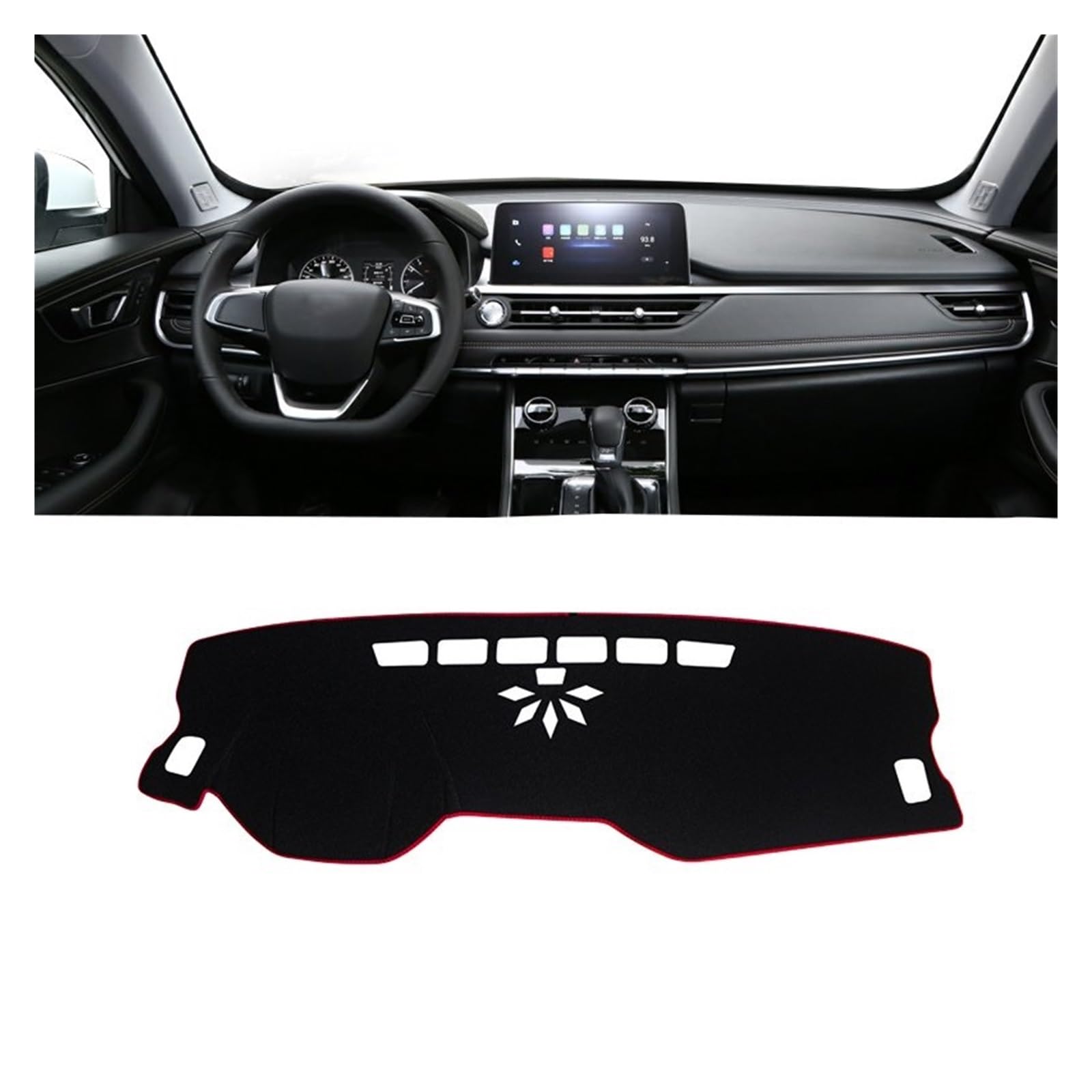 Gtdtixc Auto Interieur Zubehör Für Chery Für Tiggo 8 Pro 2019 2020 2021 2022 2023 Auto Dashboard Abdeckung Matte Armaturenbrett Sonnenschutz Matte Interieurleisten Zubehör(A Red Side) von Gtdtixc