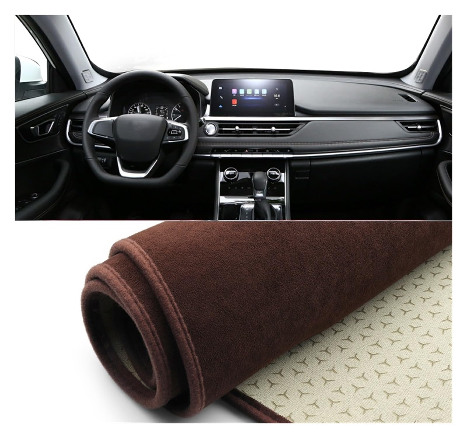 Gtdtixc Auto Interieur Zubehör Für Chery Für Tiggo 8 Pro 2019 2020 2021 2022 2023 Auto Dashboard Abdeckung Matte Armaturenbrett Sonnenschutz Matte Interieurleisten Zubehör(B Brown) von Gtdtixc