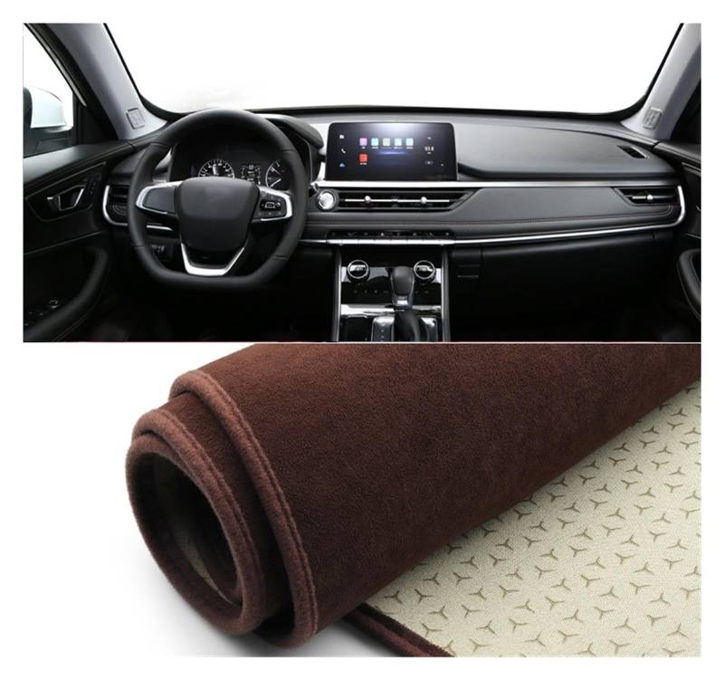 Gtdtixc Auto Interieur Zubehör Für Chery Für Tiggo 8 Pro 2019 2020 2021 2022 2023 Auto Dashboard Abdeckung Matte Armaturenbrett Sonnenschutz Matte Interieurleisten Zubehör(B Brown) von Gtdtixc