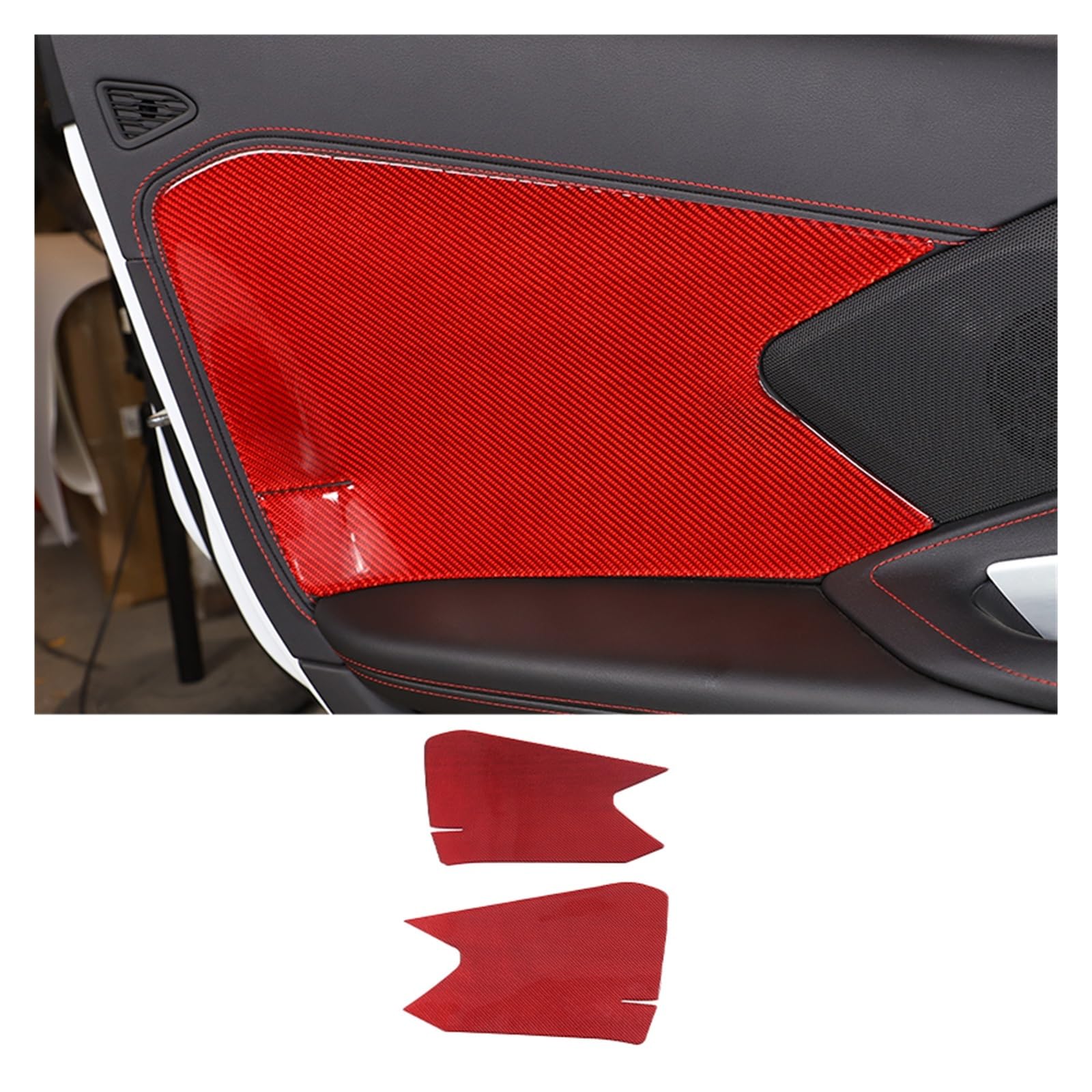 Gtdtixc Auto Interieur Zubehör Für Chevrolet Für Corvette C8 2020-2023 Autoinnenausstattung Aufkleber Konsole Armaturenbrett Türverkleidung Interieurleisten Zubehör(Color 33) von Gtdtixc