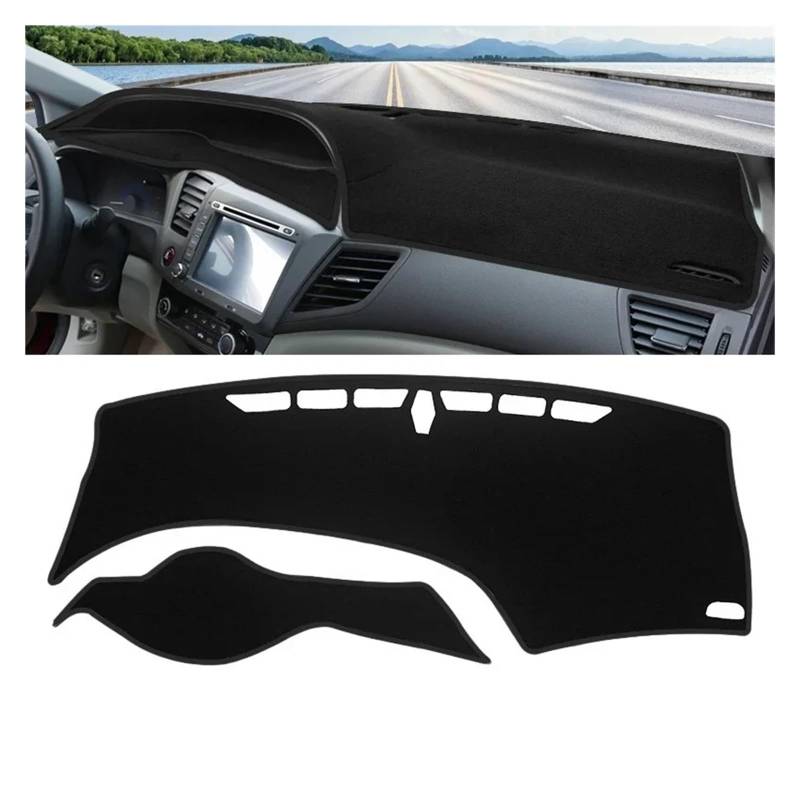 Gtdtixc Auto Interieur Zubehör Für Civic 9th 2012 2013 2014 2015 Auto Armaturenbrett Abdeckung Dash Matte Sonnenschutz Instrument Panel rutschfeste Pad Interieurleisten Zubehör(Black Side) von Gtdtixc