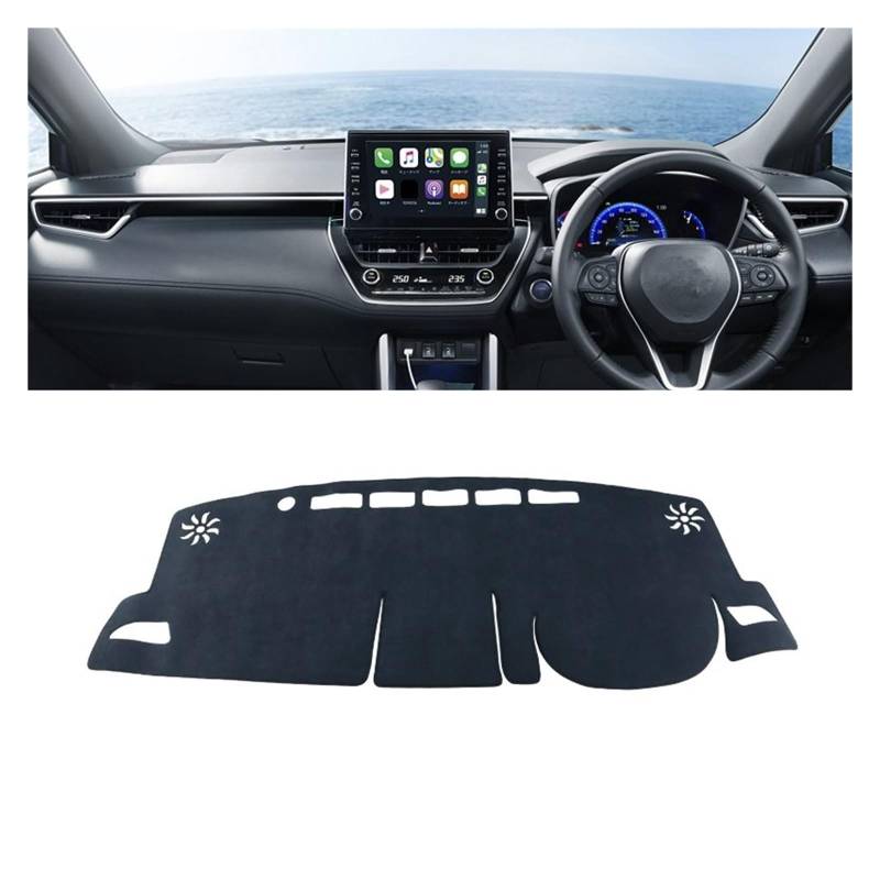 Gtdtixc Auto Interieur Zubehör Für Corolla Für Cross XG10 2021-2024 Für Hybridauto-Armaturenbrettabdeckung Armaturenbrettmatte Sonnenschutz rutschfeste Unterlage Interieurleisten Zubehör(B Black RHD) von Gtdtixc
