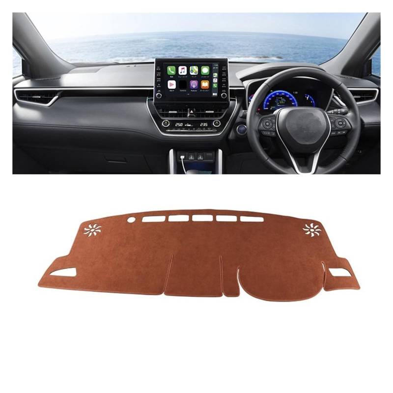 Gtdtixc Auto Interieur Zubehör Für Corolla Für Cross XG10 2021-2024 Für Hybridauto-Armaturenbrettabdeckung Armaturenbrettmatte Sonnenschutz rutschfeste Unterlage Interieurleisten Zubehör(B Brown RHD) von Gtdtixc
