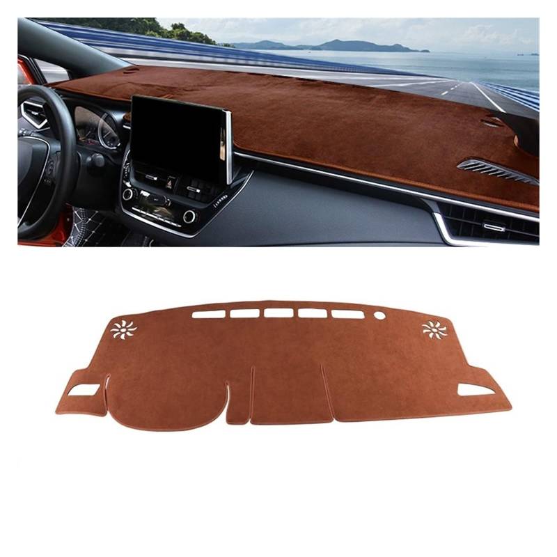 Gtdtixc Auto Interieur Zubehör Für Corolla Für Cross XG10 2021-2024 Für Hybridauto-Armaturenbrettabdeckung Armaturenbrettmatte Sonnenschutz rutschfeste Unterlage Interieurleisten Zubehör(B Brown LHD) von Gtdtixc