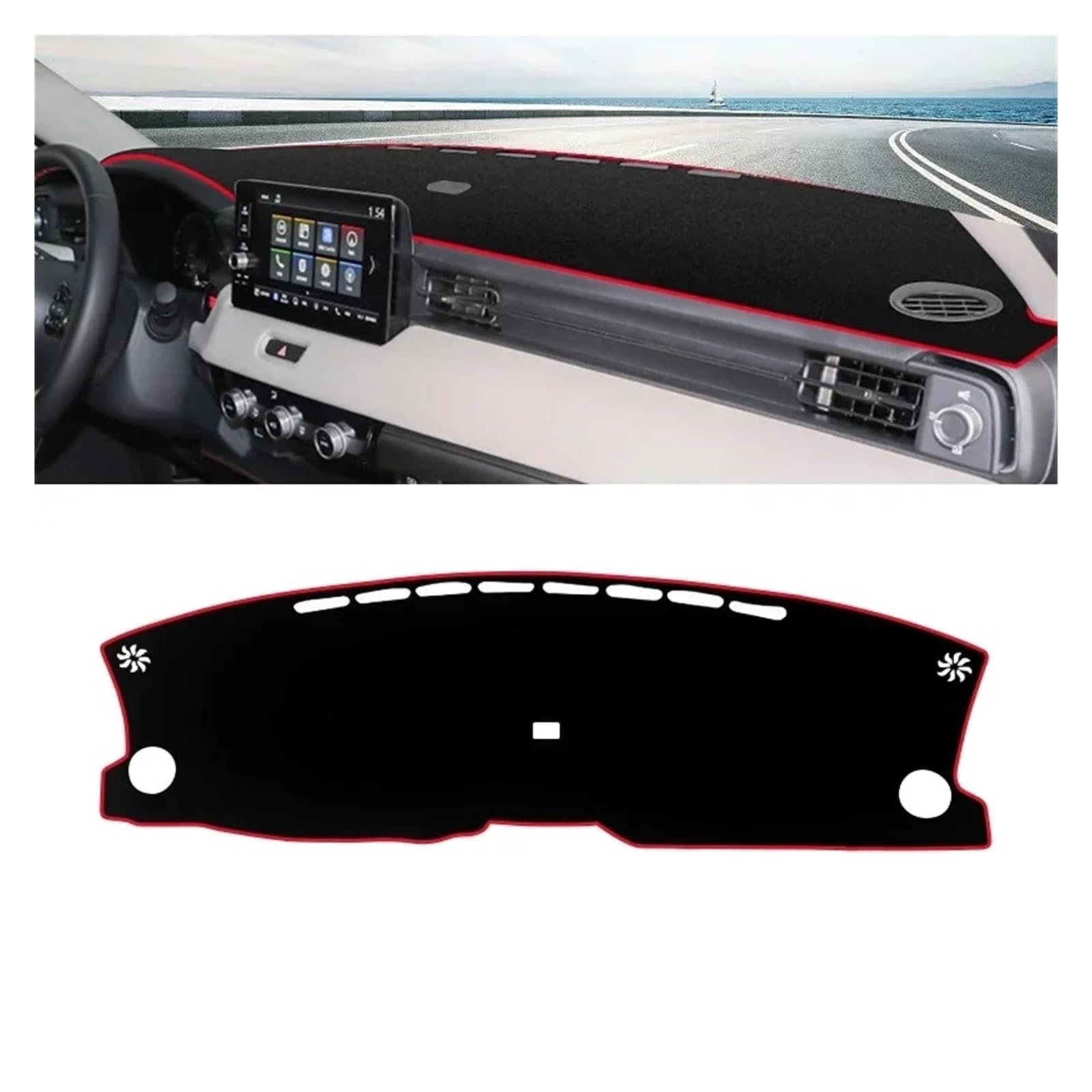 Gtdtixc Auto Interieur Zubehör Für HR-V Für HRV Für Vezel 2021 2022 Auto-Armaturenbrett-Abdeckung Armaturenbrettmatte Sonnenschutz Interieurleisten Zubehör(A Red Side LHD) von Gtdtixc