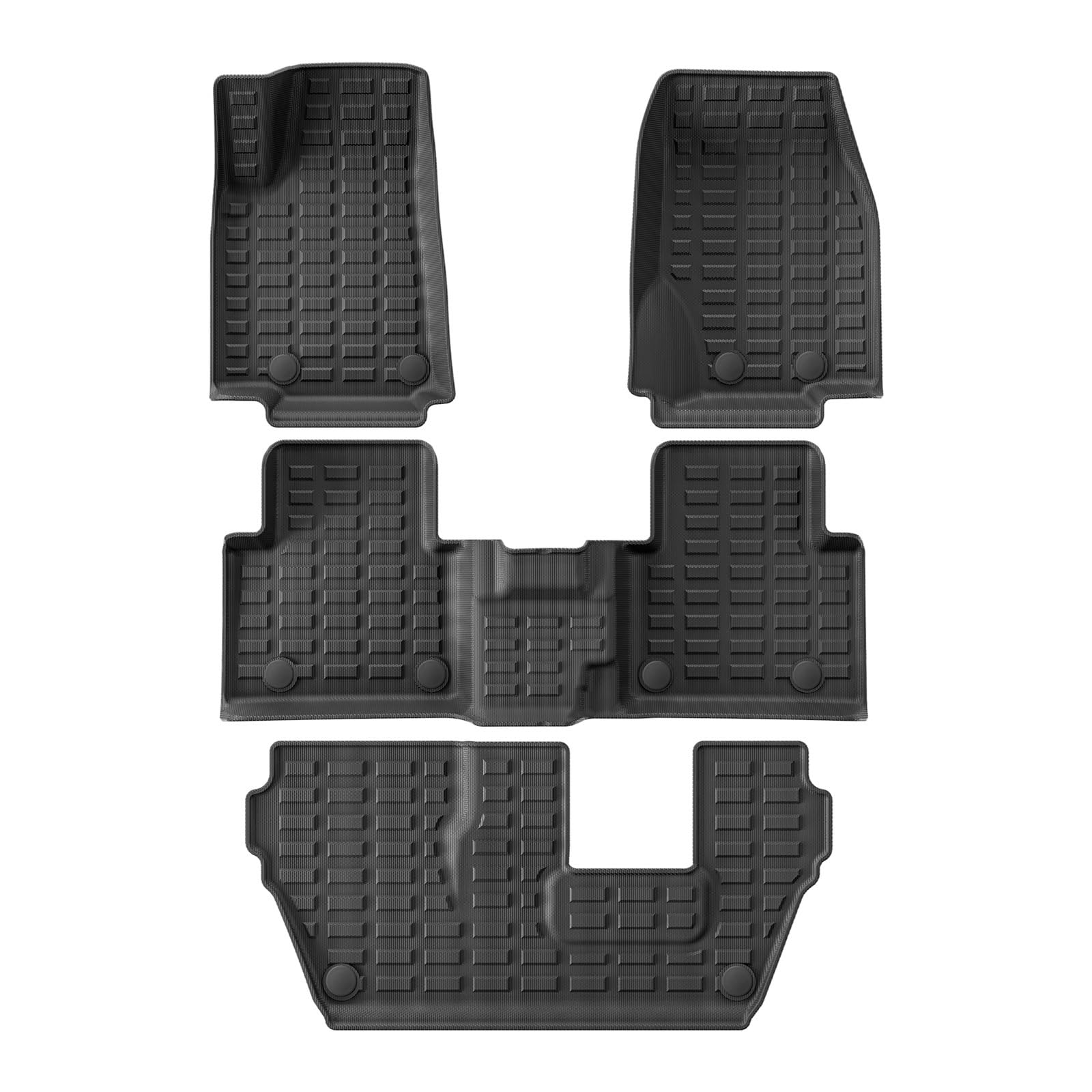 Gtdtixc Auto Interieur Zubehör Für Jeep Für Grand Für Cherokee L (7Seat) 2021-2024 3D-Auto-Fußmatten Cargo Liner Trunk Pad Linkslenker Interieurleisten Zubehör(7SEAT 4Piece) von Gtdtixc