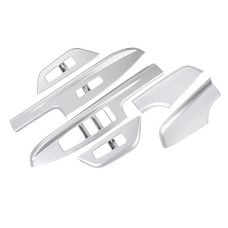 Gtdtixc Auto Interieur Zubehör Für Kia Für Carnival Für Sedona KA4 2020 2021 2022 2023 Autofensterglas-Lift-Taste Schalterabdeckung Fensterheber-Panel Interieurleisten Zubehör(6Piece Silver) von Gtdtixc