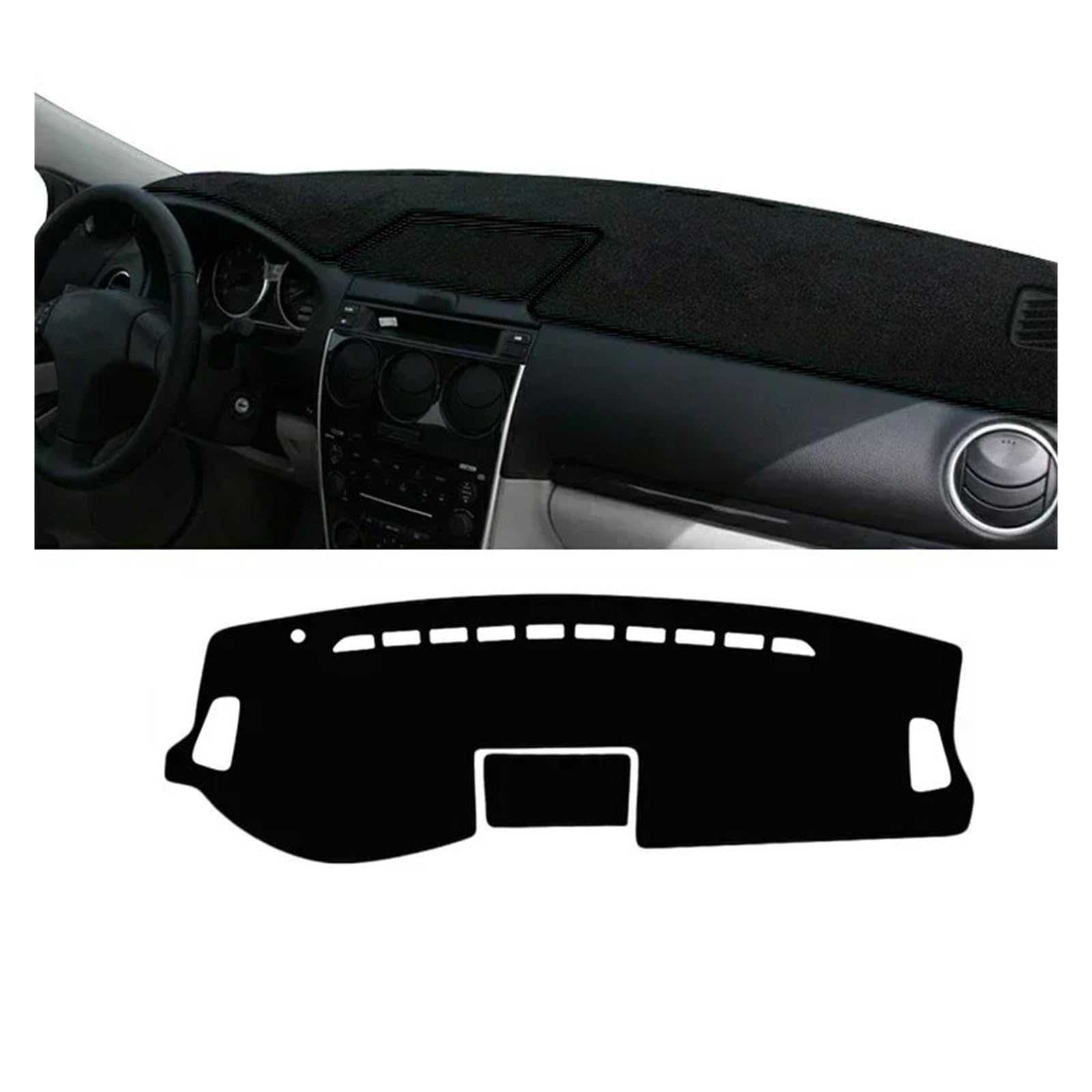 Gtdtixc Auto Interieur Zubehör Für Mazda 6 GG 2002 2003 2004 2005 2006 2007 Auto Armaturenbrett Abdeckung Dash Matte Sonnenschutz Anti-Uv Anti-Rutsch-Pad Interieurleisten Zubehör(A LHD Black Side) von Gtdtixc