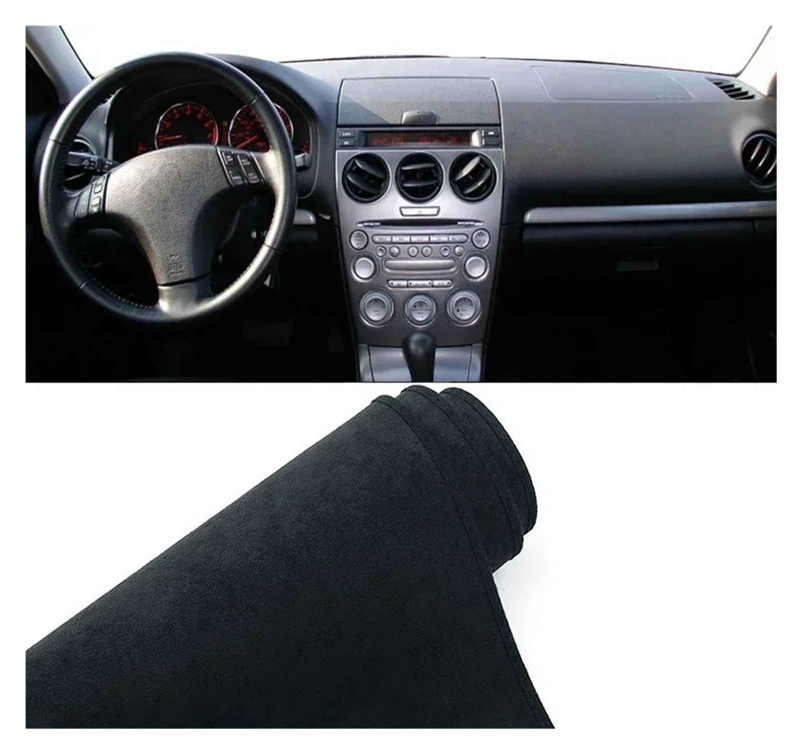 Gtdtixc Auto Interieur Zubehör Für Mazda 6 GG 2002 2003 2004 2005 2006 2007 Auto Armaturenbrett Abdeckung Dash Matte Sonnenschutz Anti-Uv Anti-Rutsch-Pad Interieurleisten Zubehör(B LHD Black) von Gtdtixc