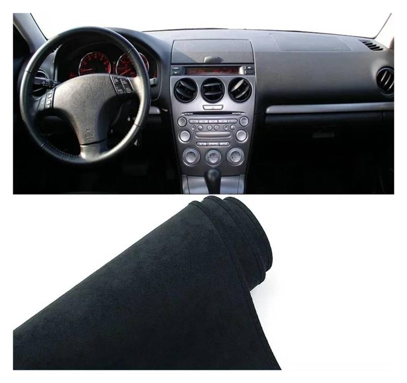 Gtdtixc Auto Interieur Zubehör Für Mazda 6 GG 2002 2003 2004 2005 2006 2007 Auto Armaturenbrett Abdeckung Dash Matte Sonnenschutz Anti-Uv Anti-Rutsch-Pad Interieurleisten Zubehör(B LHD Black) von Gtdtixc