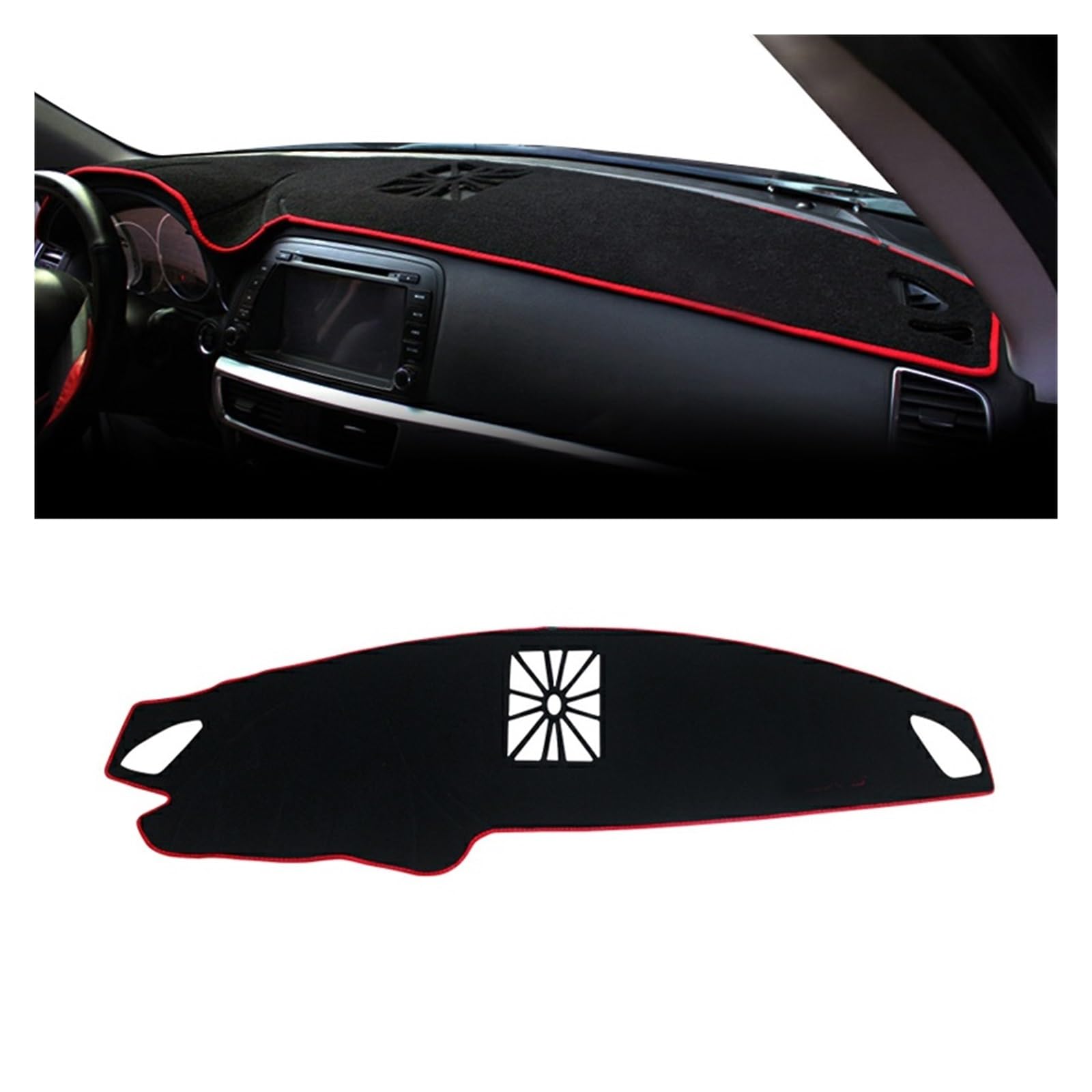 Gtdtixc Auto Interieur Zubehör Für Mazda Für CX-5 KE 2012 2013 2014 2015 2016 Auto Armaturenbrett Abdeckung Dash Matte Sonnenschutz rutschfeste Unterlage Interieurleisten Zubehör(A Red Side LHD) von Gtdtixc
