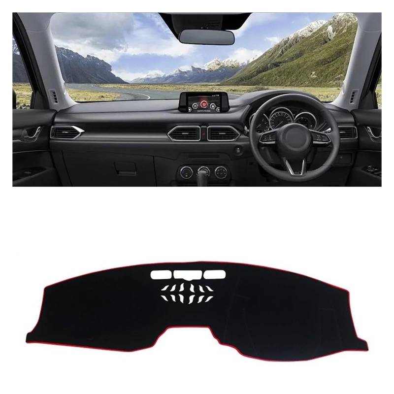 Gtdtixc Auto Interieur Zubehör Für Mazda Für CX-5 KF 2017 2018 2019 2020 2021 2022 2023 Auto Armaturenbrett Abdeckung Dash Matte Sonnenschutz rutschfeste Unterlage Interieurleisten Zubehör(RHD Red) von Gtdtixc