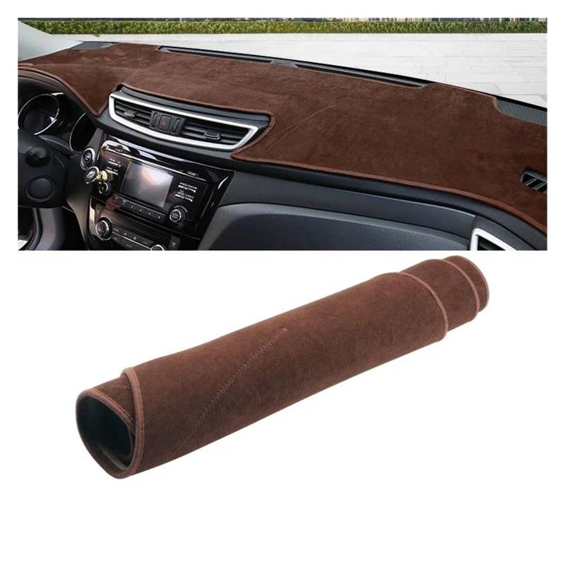 Gtdtixc Auto Interieur Zubehör Für Nissan Für Qashqai J11 2014-2020 Auto Armaturenbrett Abdeckung Dash Matte Sonnenschutz rutschfeste Unterlage Interieurleisten Zubehör(B LHD Brown) von Gtdtixc