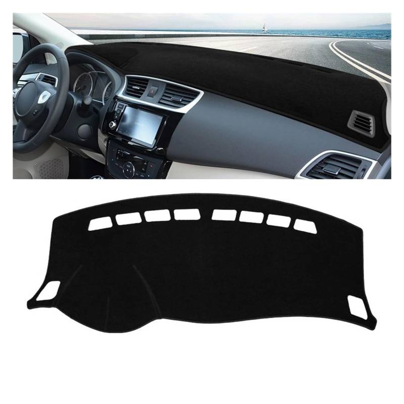 Gtdtixc Auto Interieur Zubehör Für Nissan Für Sentra B17 Für Sylphy 2013-2019 Auto-Armaturenbrett-Abdeckungsmatte rutschfeste Instrumententeppiche Interieurleisten Zubehör(A LHD Black Side) von Gtdtixc