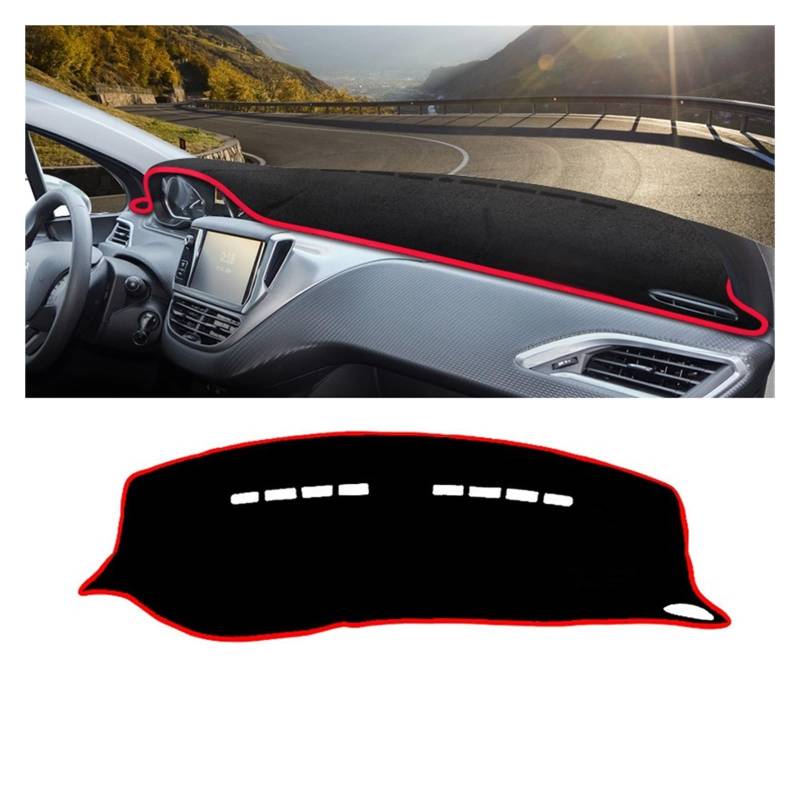 Gtdtixc Auto Interieur Zubehör Für Peugeot 2008 2013 2014 2015 2016 2017 2018 Auto Armaturenbrett Abdeckung Dash Matte Sonnenschutz rutschfeste Pad Interieurleisten Zubehör(A Red Side LHD) von Gtdtixc