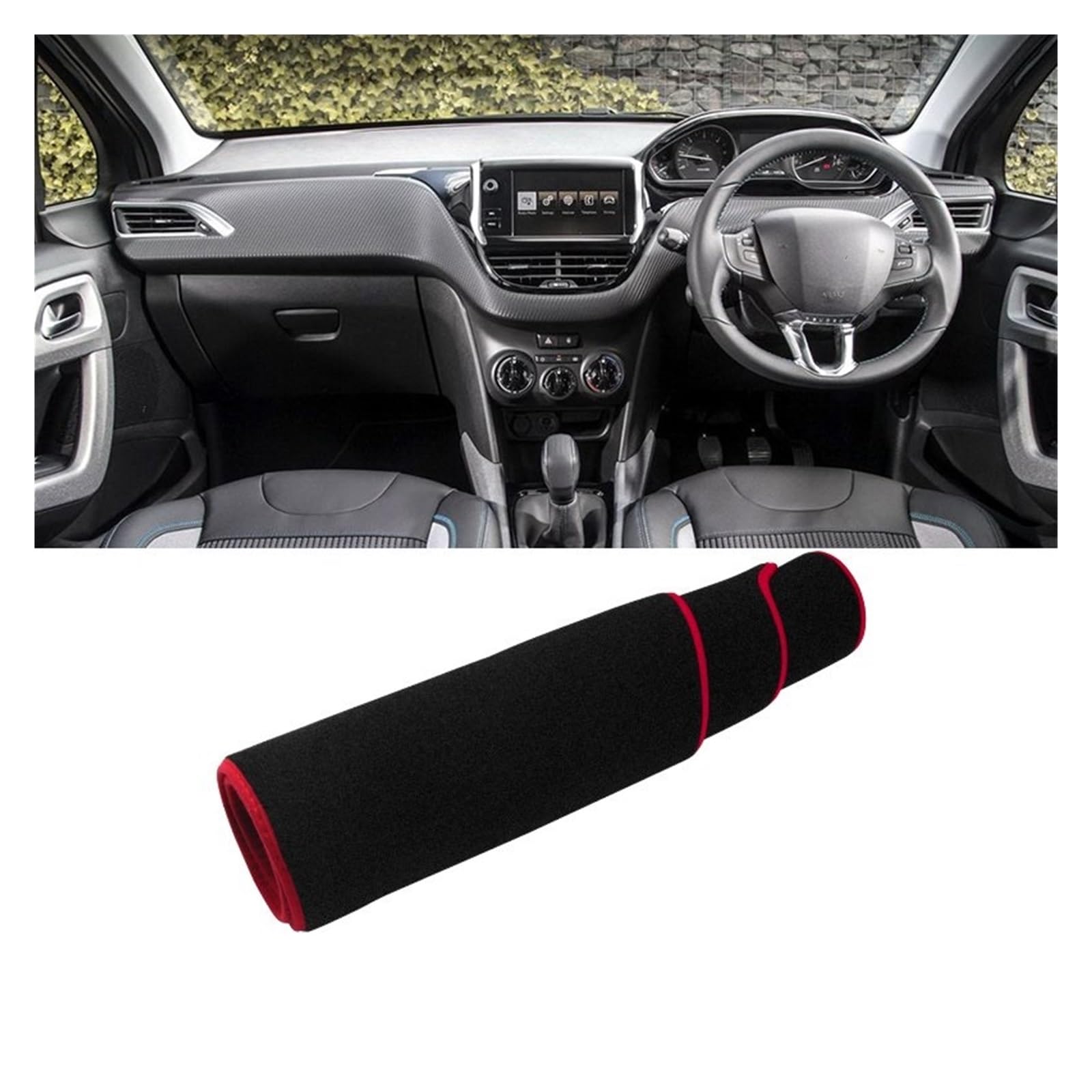 Gtdtixc Auto Interieur Zubehör Für Peugeot 2008 2013 2014 2015 2016 2017 2018 Auto Armaturenbrett Abdeckung Dash Matte Sonnenschutz rutschfeste Pad Interieurleisten Zubehör(A Red Side RHD) von Gtdtixc