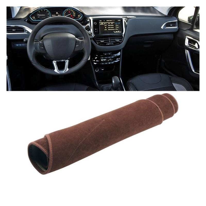 Gtdtixc Auto Interieur Zubehör Für Peugeot 2008 2013 2014 2015 2016 2017 2018 Auto Armaturenbrett Abdeckung Dash Matte Sonnenschutz rutschfeste Pad Interieurleisten Zubehör(B Brown LHD) von Gtdtixc