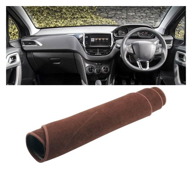 Gtdtixc Auto Interieur Zubehör Für Peugeot 2008 2013 2014 2015 2016 2017 2018 Auto Armaturenbrett Abdeckung Dash Matte Sonnenschutz rutschfeste Pad Interieurleisten Zubehör(B Brown RHD) von Gtdtixc