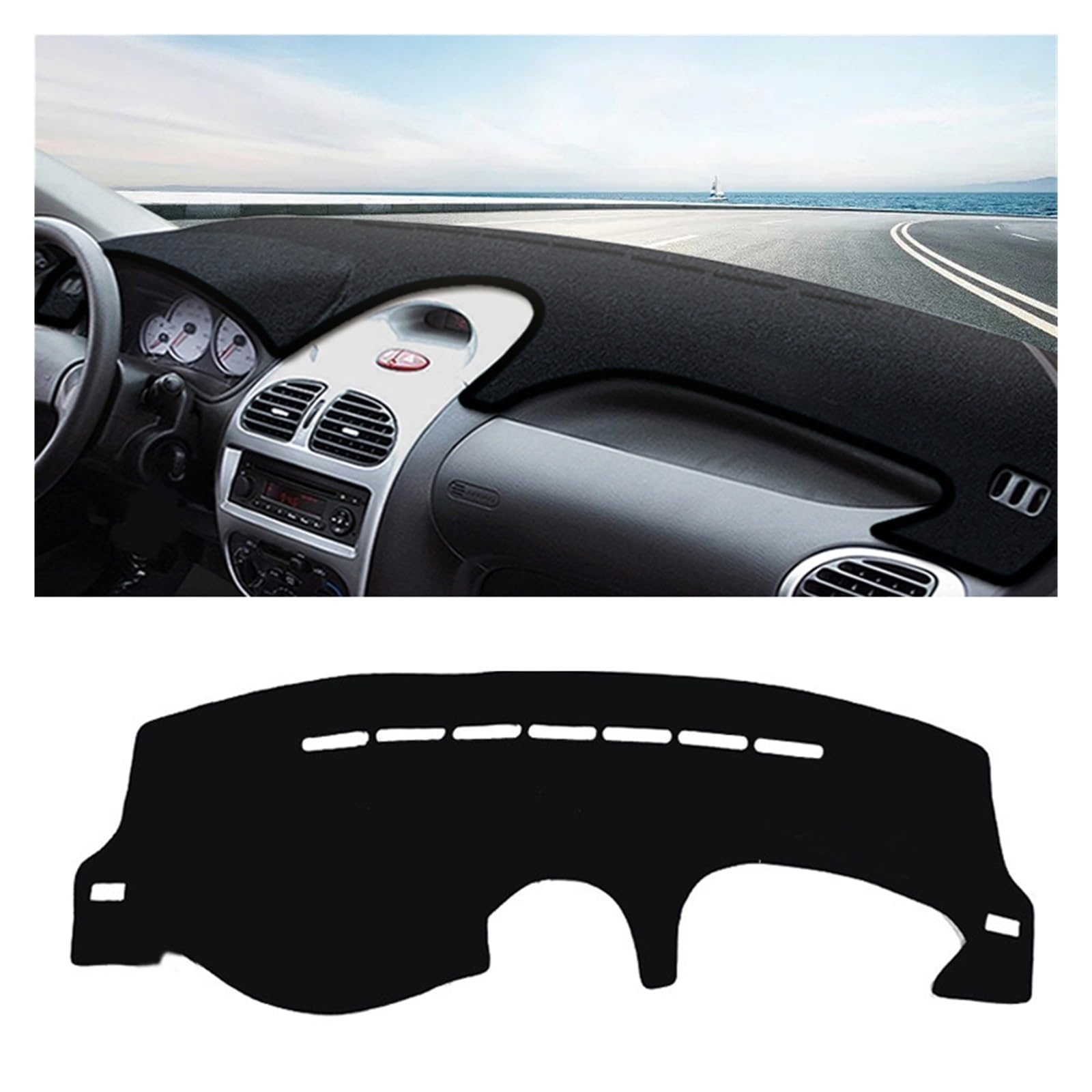 Gtdtixc Auto Interieur Zubehör Für Peugeot 206 206CC 206SW 2004 2005 2006 2007 2008 Auto Dashboard Abdeckung Matte Armaturenbrett Sonnenschutz Pad Interieurleisten Zubehör(A Black Side) von Gtdtixc