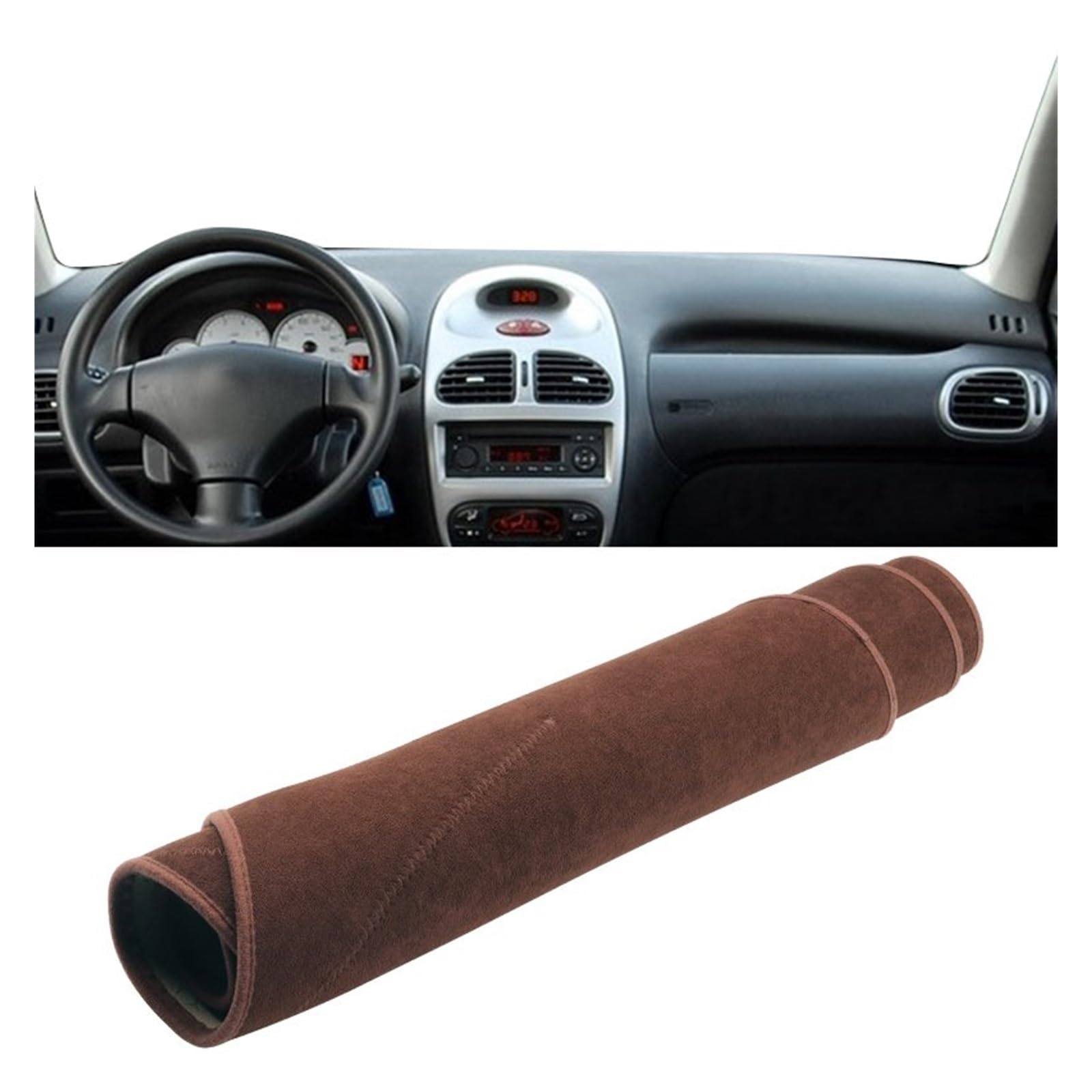 Gtdtixc Auto Interieur Zubehör Für Peugeot 206 206CC 206SW 2004 2005 2006 2007 2008 Auto Dashboard Abdeckung Matte Armaturenbrett Sonnenschutz Pad Interieurleisten Zubehör(B Brown) von Gtdtixc