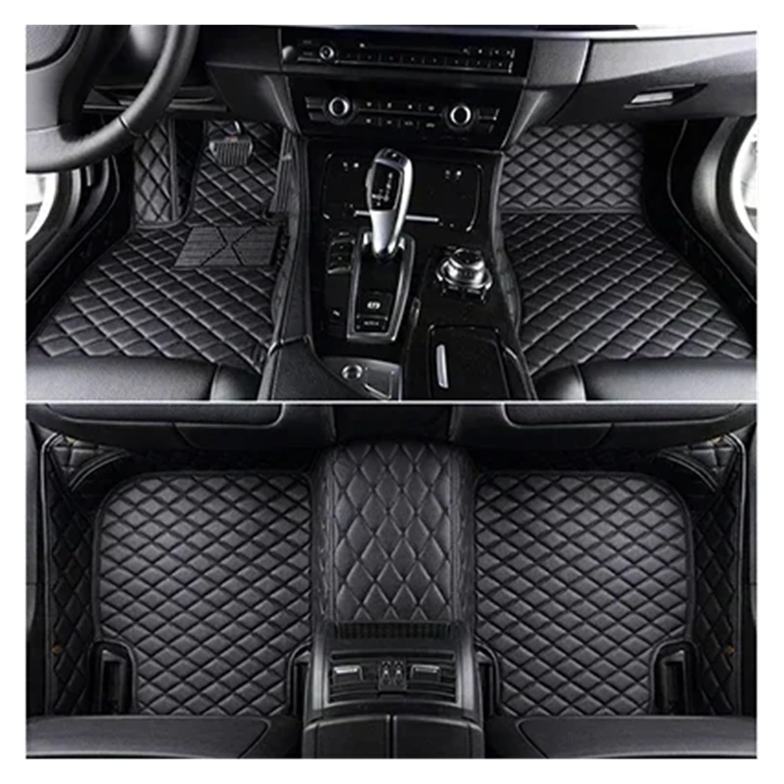 Gtdtixc Auto Interieur Zubehör Für Peugeot 3008 2020 2021 2022 2023 Benutzerdefinierte 3D-Volldeckungs-Auto-Fußmatten Innendetails Interieurleisten Zubehör(All Black 5 Seat) von Gtdtixc