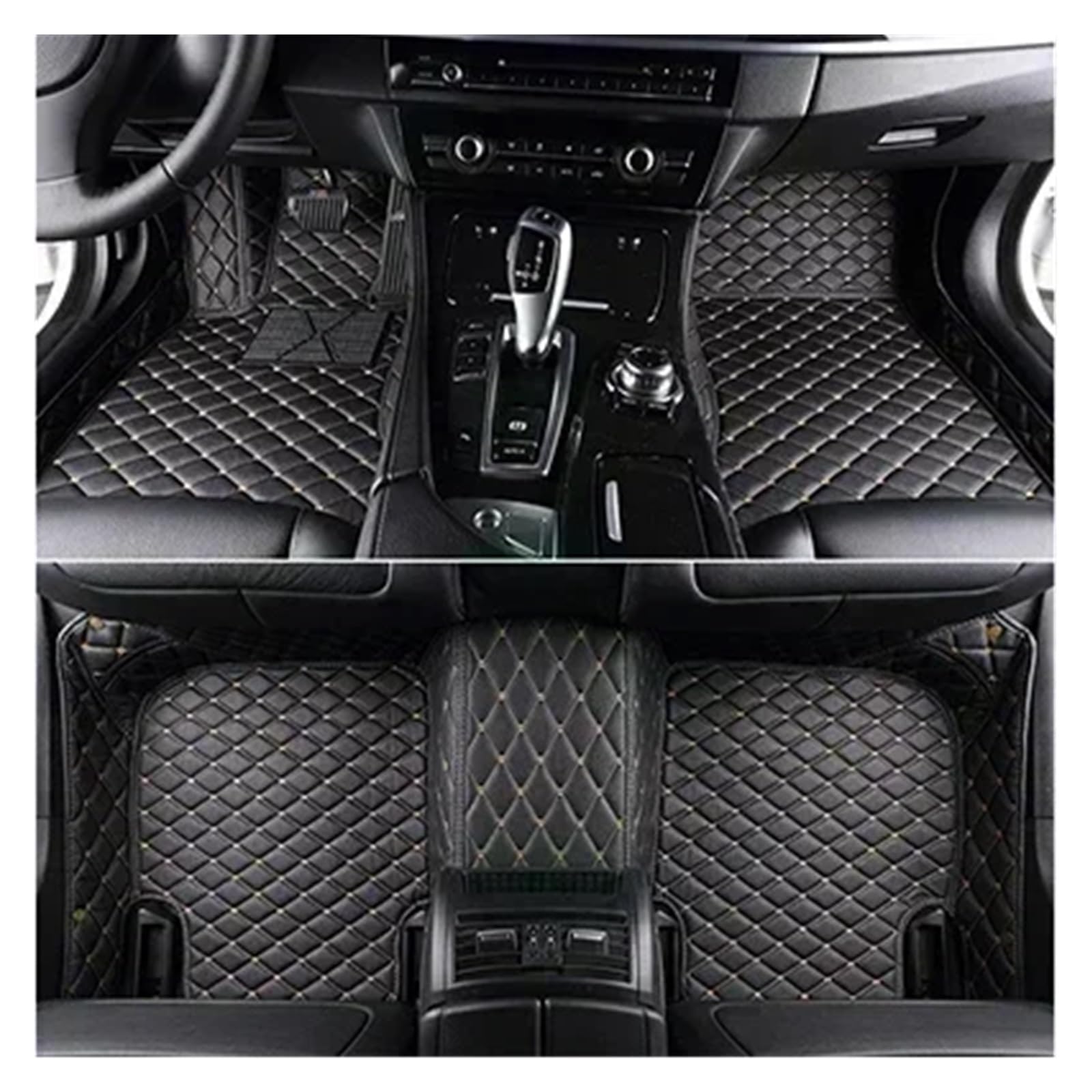 Gtdtixc Auto Interieur Zubehör Für Peugeot 3008 2020 2021 2022 2023 Benutzerdefinierte 3D-Volldeckungs-Auto-Fußmatten Innendetails Interieurleisten Zubehör(Black Beige 5 Seat) von Gtdtixc
