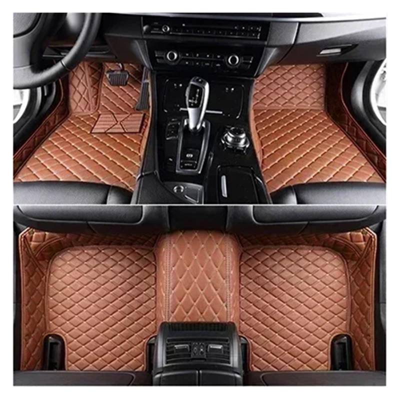 Gtdtixc Auto Interieur Zubehör Für Peugeot 3008 2020 2021 2022 2023 Benutzerdefinierte 3D-Volldeckungs-Auto-Fußmatten Innendetails Interieurleisten Zubehör(Brown 5 Seat) von Gtdtixc