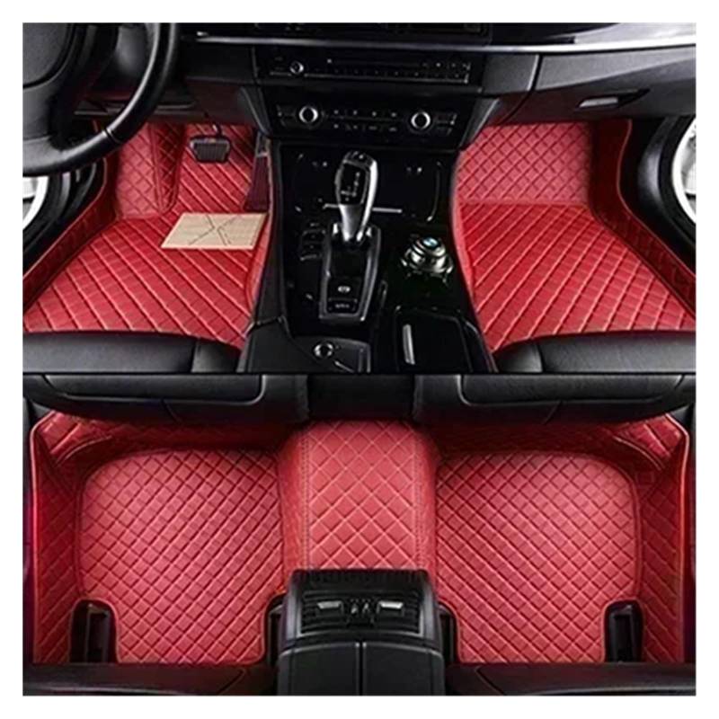Gtdtixc Auto Interieur Zubehör Für Peugeot 3008 2020 2021 2022 2023 Benutzerdefinierte 3D-Volldeckungs-Auto-Fußmatten Innendetails Interieurleisten Zubehör(Red 5 Seat) von Gtdtixc