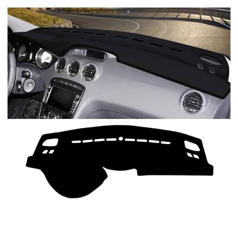 Gtdtixc Auto Interieur Zubehör Für Peugeot 308 SW T7 308 GTI 2007-2013 Auto Armaturenbrett Abdeckung Matte Sonnenschutz rutschfeste Unterlage Interieurleisten Zubehör(Black Side LHD) von Gtdtixc