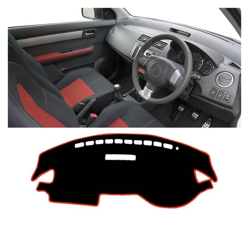 Gtdtixc Auto Interieur Zubehör Für Suzuki Für Swift Für Sport 2005-2010 Auto-Armaturenbrett-Abdeckung Armaturenbrett-Matte Sonnenschutz rutschfeste Unterlage Interieurleisten Zubehör(RHD Red Side) von Gtdtixc