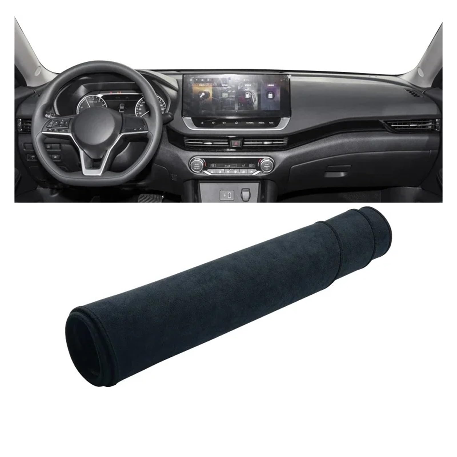Gtdtixc Auto Interieur Zubehör Für Sylphy Für Sentra Für E-Power 2022-2024 Auto-Armaturenbrett-Abdeckung Armaturenbrettmatte Sonnenschutz rutschfeste Unterlage Interieurleisten Zubehör(B Black) von Gtdtixc