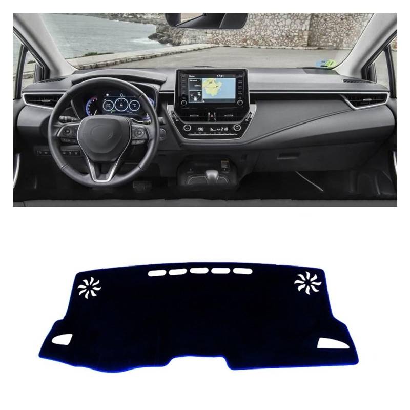 Gtdtixc Auto Interieur Zubehör Für Toyota Für Corolla E210 2019 2020 2021 2022 2023 2024 Für Hybrid Auto Dashboard Abdeckung Dash Matte Sonnenschutz Pad Interieurleisten Zubehör(A LHD Blue Side) von Gtdtixc