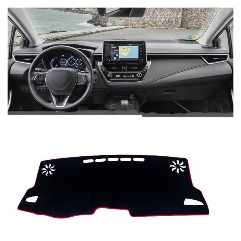 Gtdtixc Auto Interieur Zubehör Für Toyota Für Corolla E210 2019 2020 2021 2022 2023 2024 Für Hybrid Auto Dashboard Abdeckung Dash Matte Sonnenschutz Pad Interieurleisten Zubehör(A LHD Red Side) von Gtdtixc
