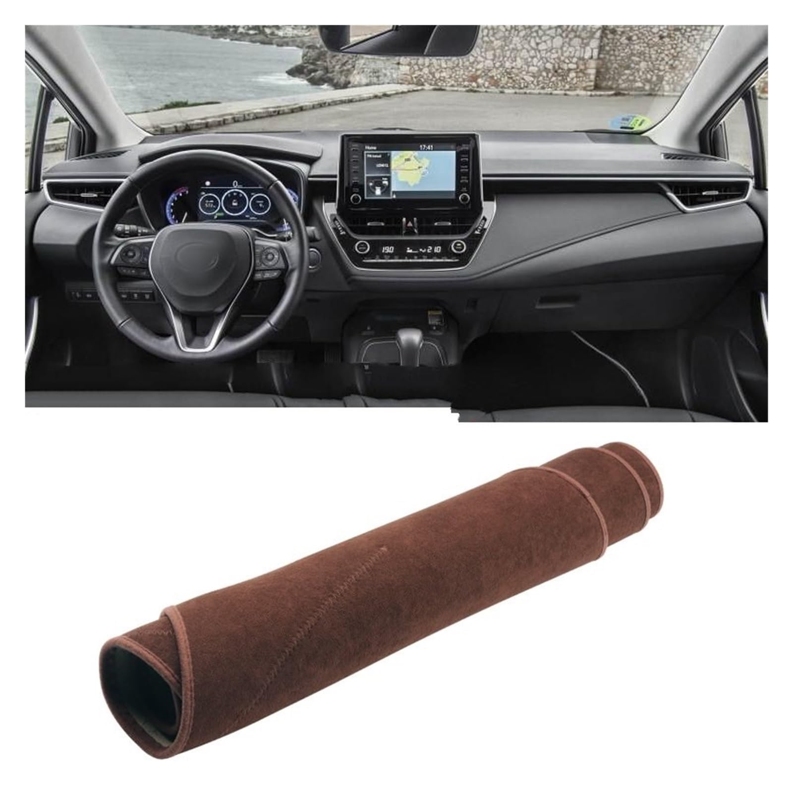 Gtdtixc Auto Interieur Zubehör Für Toyota Für Corolla E210 2019 2020 2021 2022 2023 2024 Für Hybrid Auto Dashboard Abdeckung Dash Matte Sonnenschutz Pad Interieurleisten Zubehör(B LHD Brown) von Gtdtixc