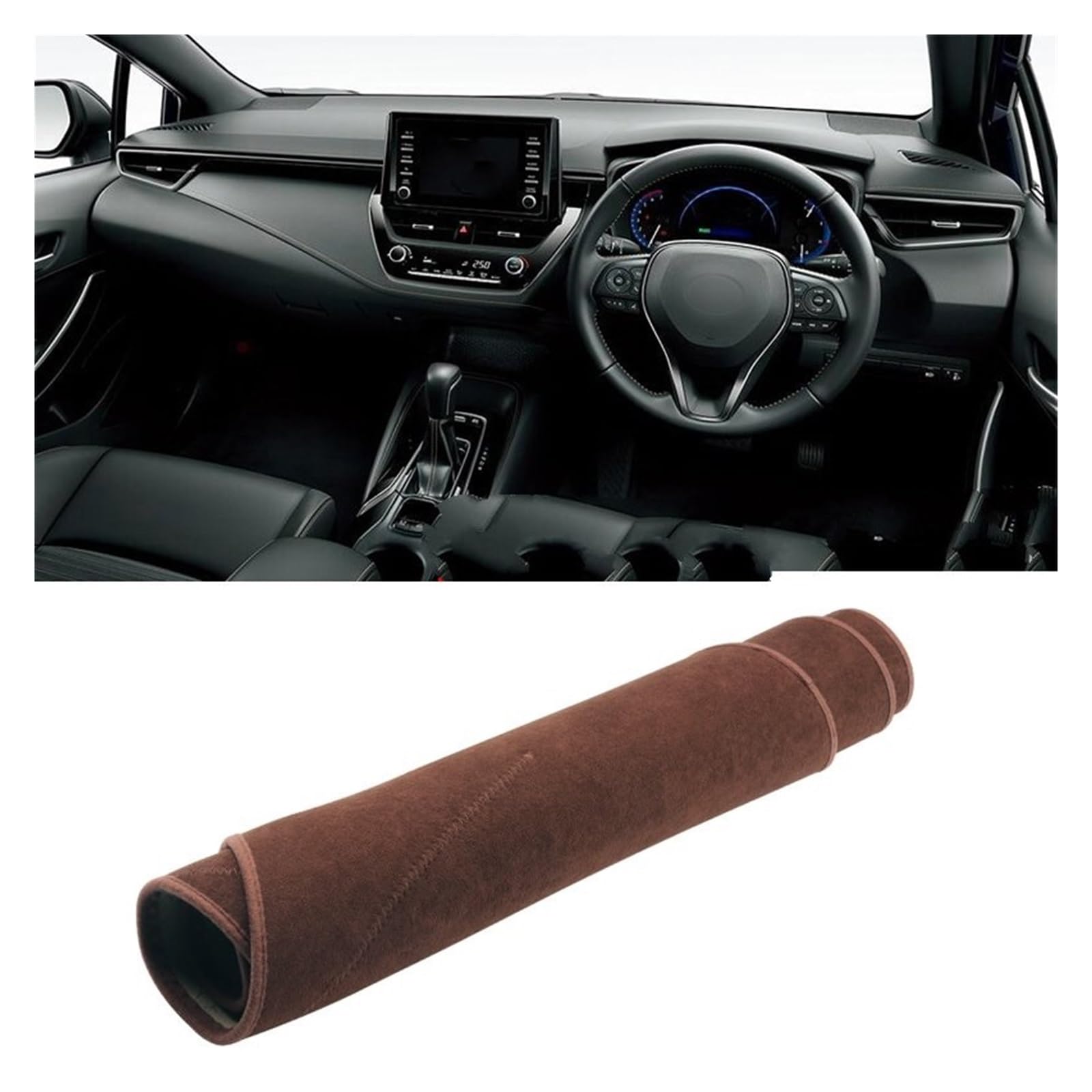 Gtdtixc Auto Interieur Zubehör Für Toyota Für Corolla E210 2019 2020 2021 2022 2023 2024 Für Hybrid Auto Dashboard Abdeckung Dash Matte Sonnenschutz Pad Interieurleisten Zubehör(B RHD Brown) von Gtdtixc