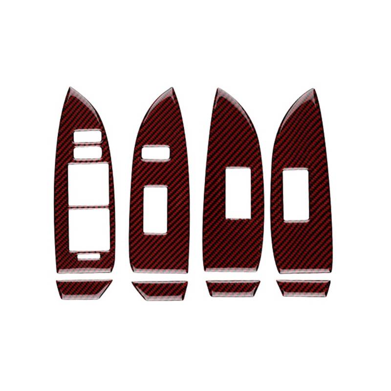 Gtdtixc Auto Interieur Zubehör Für Toyota Für Prius 2010 2011 Tür Fenster Schalter Taste Innen Trim Panel Auto Aufkleber Zubehör Interieurleisten Zubehör(Black with Red-A) von Gtdtixc