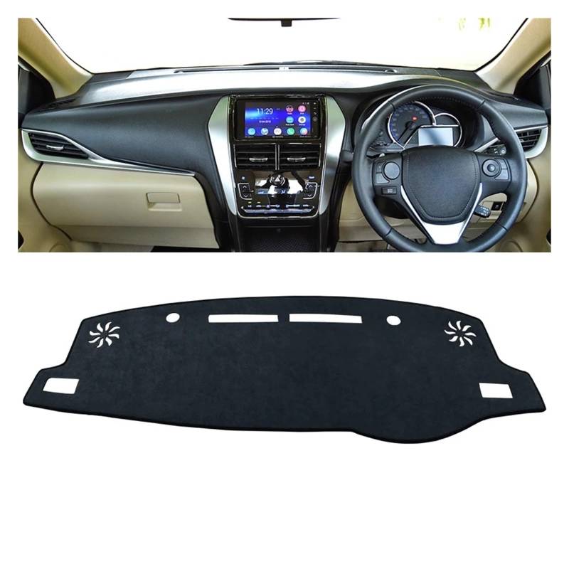 Gtdtixc Auto Interieur Zubehör Für Toyota Für Yaris Für Ativ 2019 2020 2021 2022 2023 Auto-Armaturenbrett-Abdeckung Dash Mat Sonnenschutz rutschfeste Unterlage Interieurleisten Zubehör(B RHD Black) von Gtdtixc
